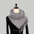 Wool Cashmere Blanded Grey Melange Stock Scarf